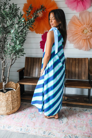 Resort Ready Striped Maxi • Navy Mix