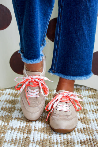 Double Play Lace-Up Sneaker • Light Mocha