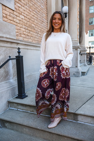 Boho Bazaar Palazzo Pant • Wine