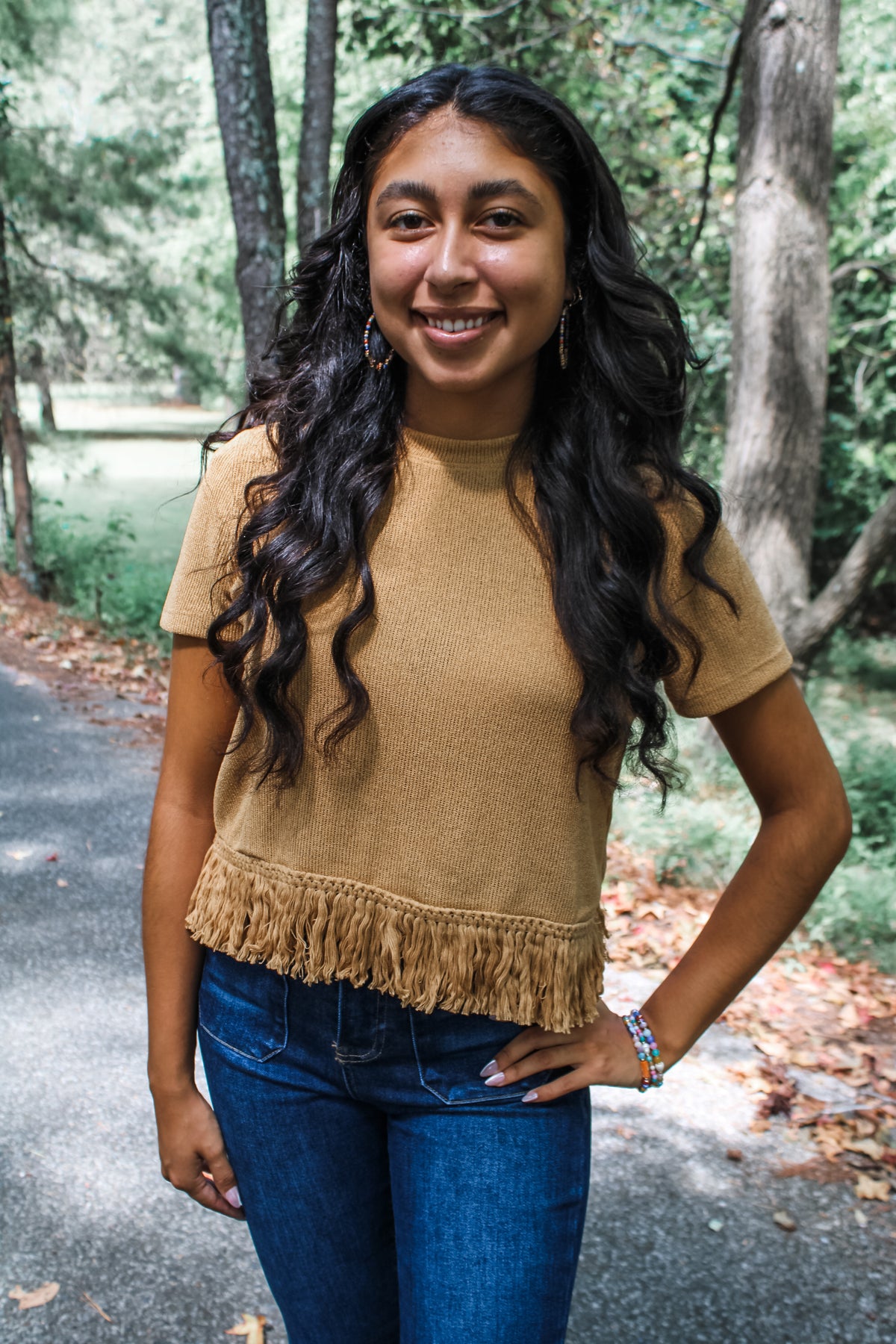 Golden Dreams Fringe Top • Honey