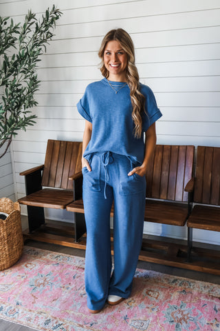Breeze On By Pant Set • Denim Blue