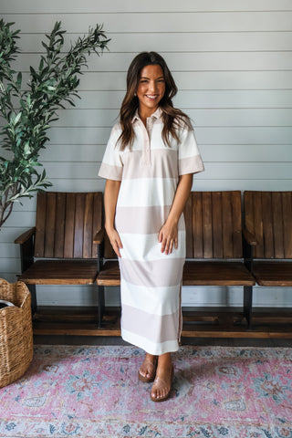 Summer days + Double plays • beige dress