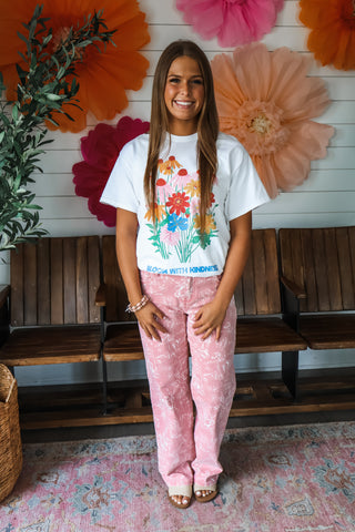 Bloom With Kindness Graphic Top • White