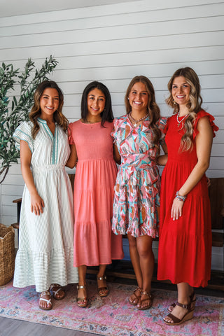 Colorful Paradise Pocket Dress • Red Multi