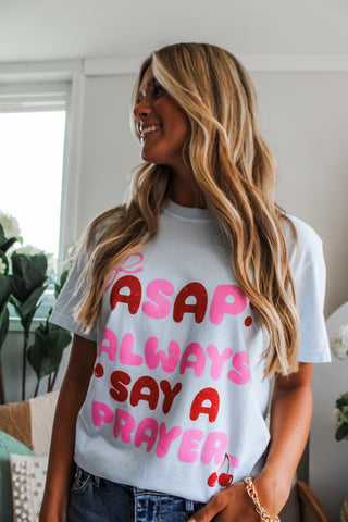 Always Say A Prayer Graphic Tee • Blue