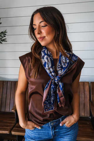 Paisley Perfection Silk Scarf • Blue Multi