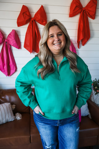 Refresh & Reset Half Zip • Green - PLUS