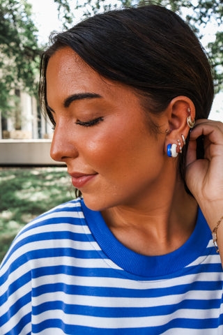 Instant Replay Earrings • Blue/White