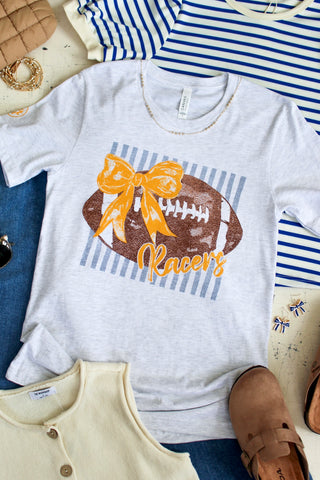 Team Spirit Racers Football Graphic Tee • Heather Grey - FINAL SALE