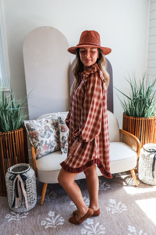 Fall Frenzy 4 • Plaid Ruffle Shirtdress - FINAL SALE