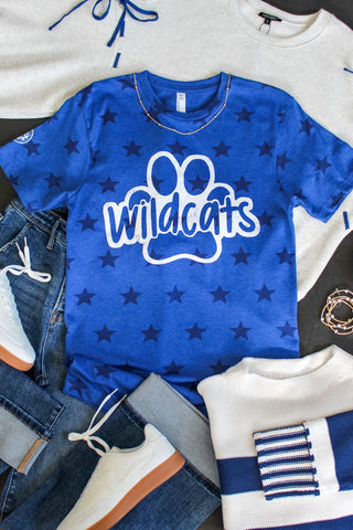 Starstruck Wildcats Graphic Tee • Heather Blue