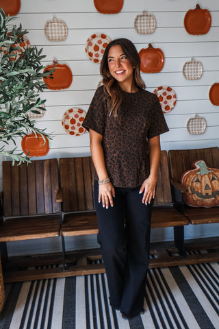 Wild Instinct Peplum Top • Leopard