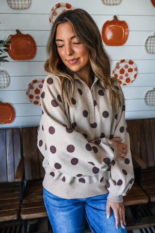 Lola Dotted Pullover • Tan