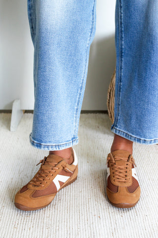 Mavis Mesh Panel Sneaker • Tan