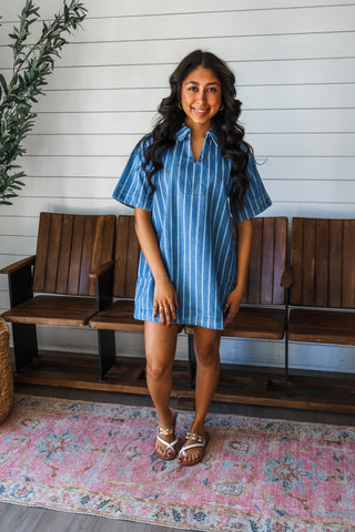 Easy Street Striped Denim Dress - FINAL SALE