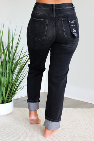 Jane Cuffed Straight Leg • Black