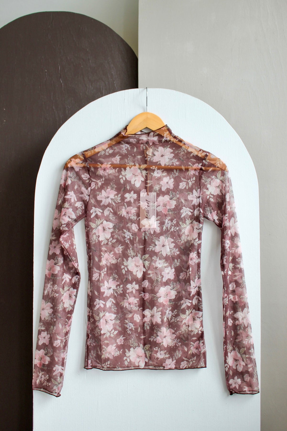 Sheer Beauty Floral Top • Brown