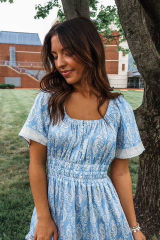 Sweet Promises Paisley Dress • Blue
