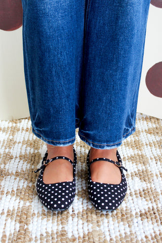 Piper Polka Dot Flat • Black