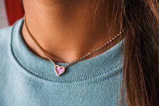 Let Your Love Sparkle Necklace • Pink