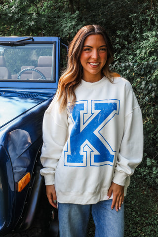 K Is For Kentucky Mock Neck Sweatshirt • Ivory