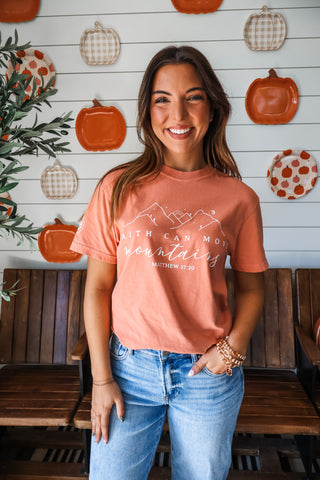 Faith Can Move Mountains Graphic Tee • Dusty Peach