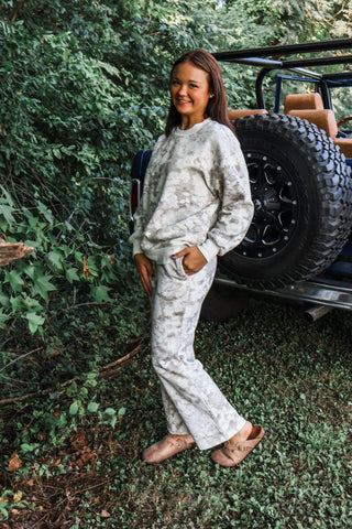 Rustic Blooms Pant Set • Taupe/Cream
