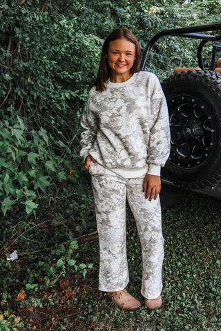 Rustic Blooms Pant Set • Taupe/Cream