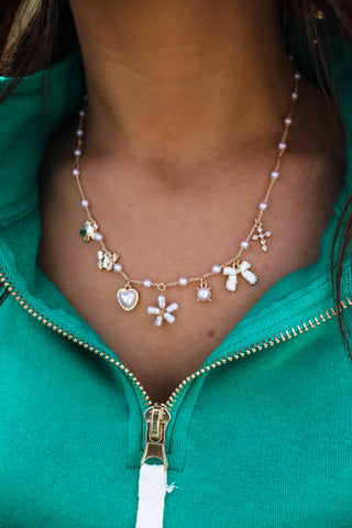 Winter Wishes Charm Necklace • Pearl