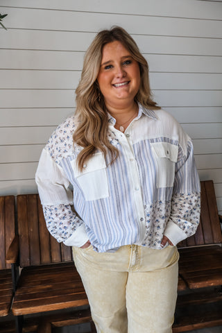 Lavender Fields Floral Lace Woven • Blue Mix - PLUS