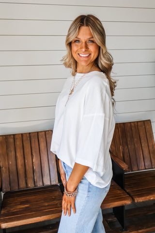 Cool Down Oversized Tee • White - FINAL SALE