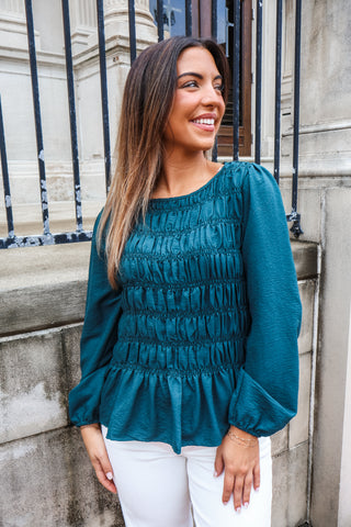 Smocked Sophistication • Deep Teal