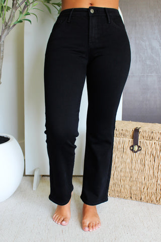 Mila Mid Rise Straight • Black