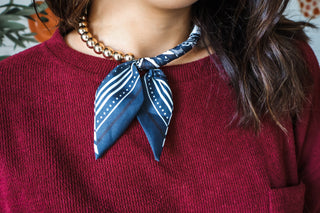 Ball Bead Scarf Necklace • Deep Navy
