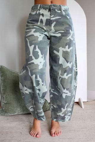 Sage High Rise Horseshoe Jean • Camo