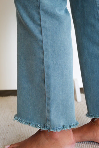 Thea Wide Leg Jean • Teal