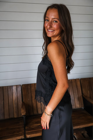 Romantic Edge Skirt Set • Black