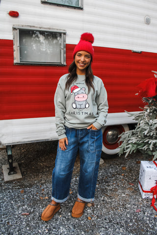 I Want A Hippopotamus Graphic Sweatshirt • Sage