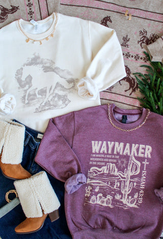 Waymaker Graphic Sweatshirt • Heather Wine