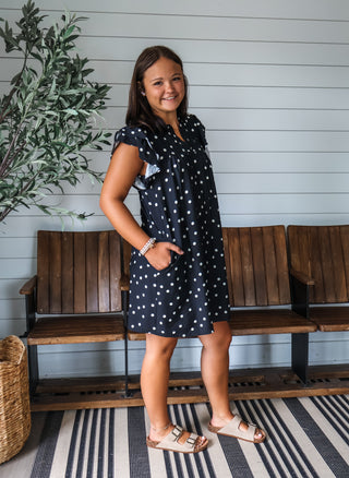 Pretty Dots Pocket Dress • Black - FINAL SALE