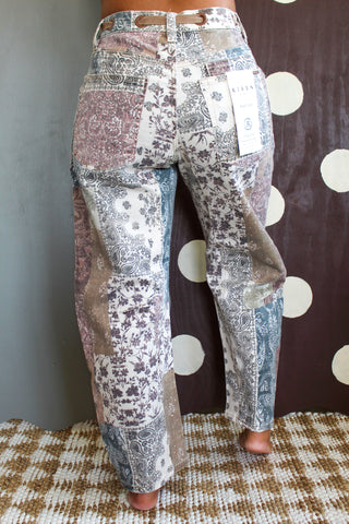 Haisley Patchwork Barrel Leg • Mocha