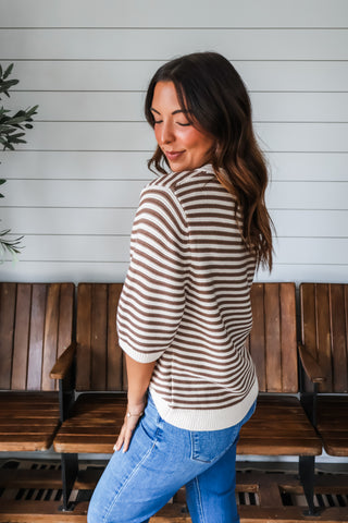 Cedar Lane Stripes • Brown/Cream