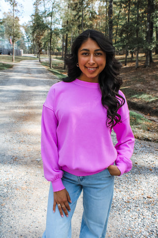 Blazing Bright Pullover • Orchid
