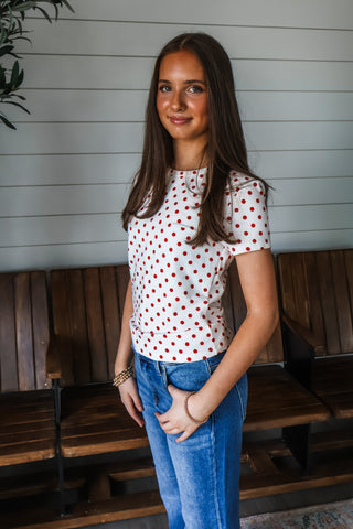 Sounds like fun • red polka dot top