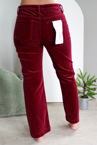 Pamela Corduroy Straight l Tummy Control • Wine