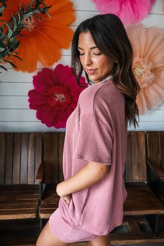 Somewhere Sunny Short Set • Dusty Rose - FINAL SALE