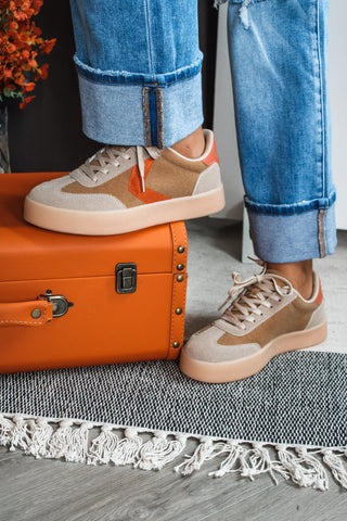 Next Level Low Top Sneakers • Camel/Orange