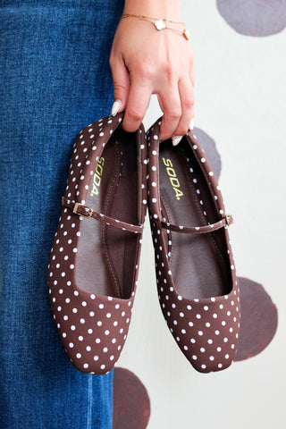 Piper Polka Dot Flat • Brown