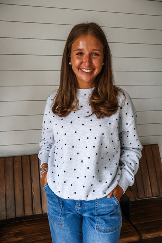 Parker Dotted Pullover • Ash Grey