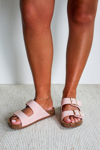 Brooke Buckle Strap Sandal • Blush